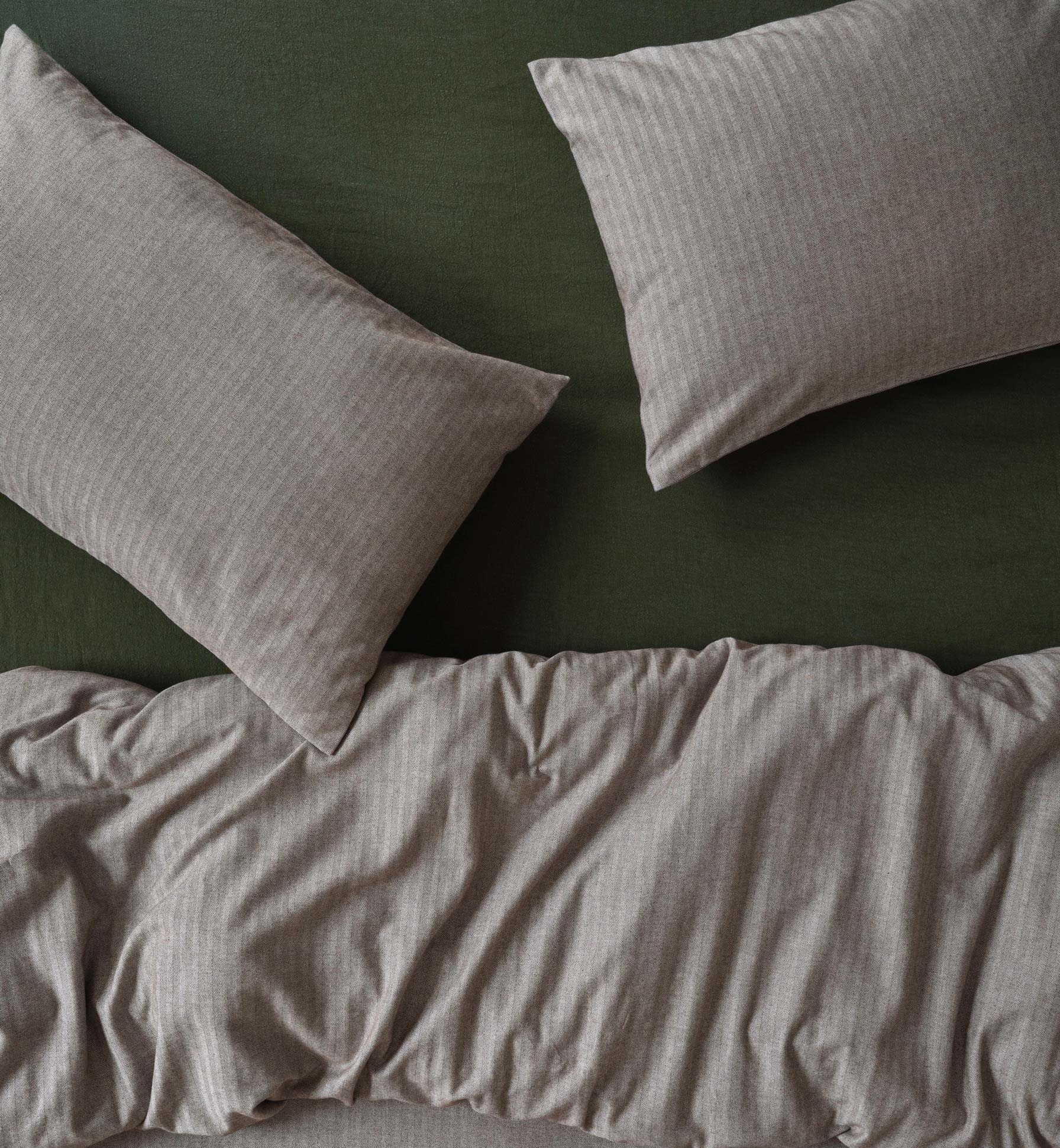 Mocha Herringbone Brushed Cotton Duvet Cover