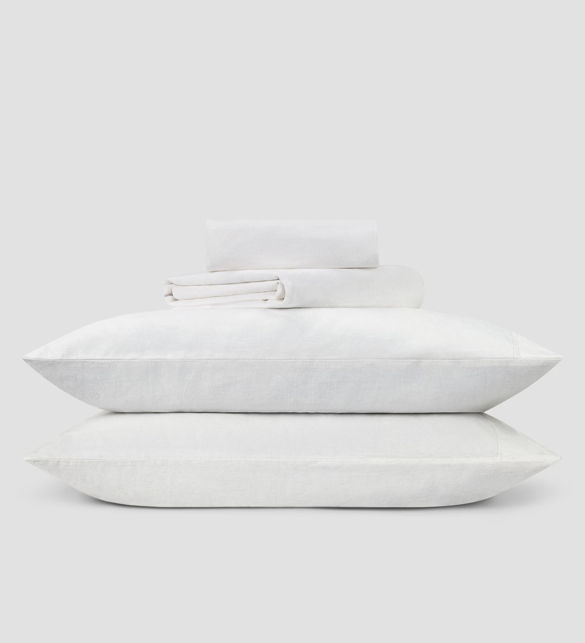 White Linen Blend Sheet Set