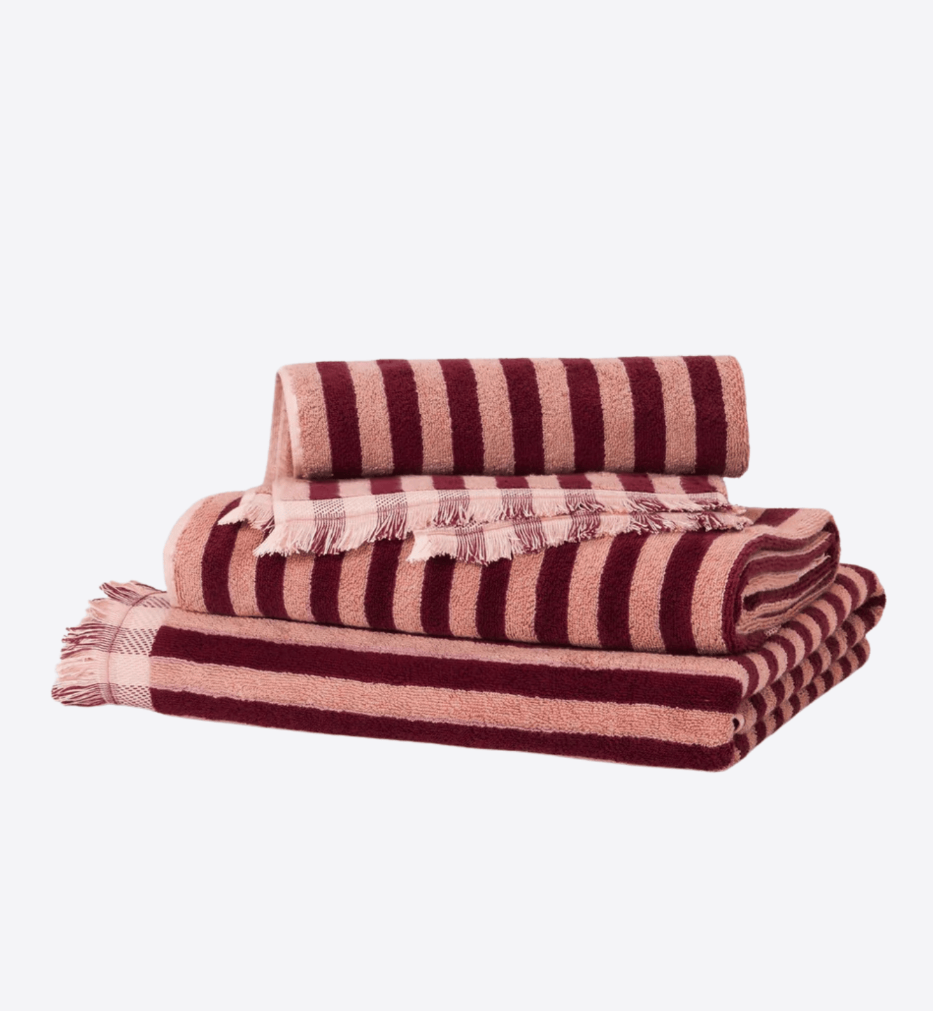 Rhubarb & Rose Pembroke Stripe Cotton Towels
