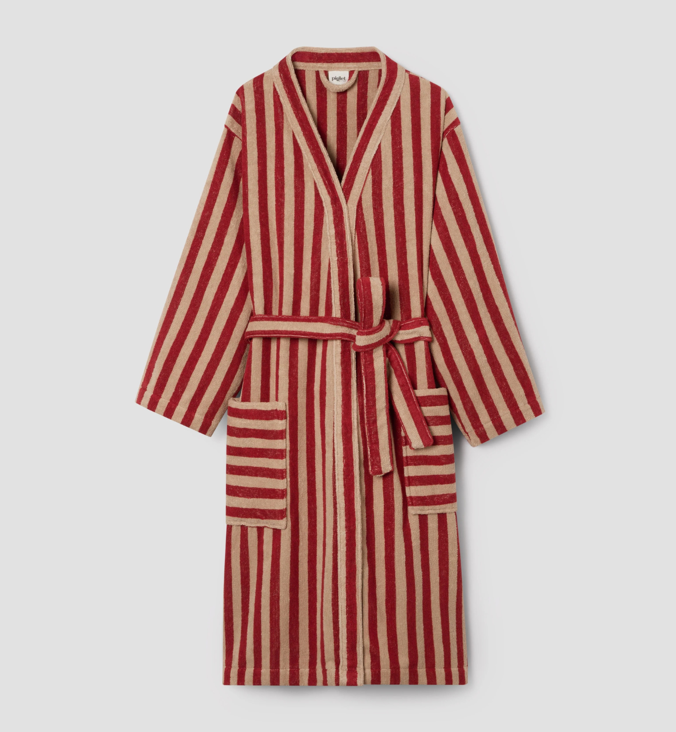 Sandstone Red Pembroke Stripe Cotton Robe