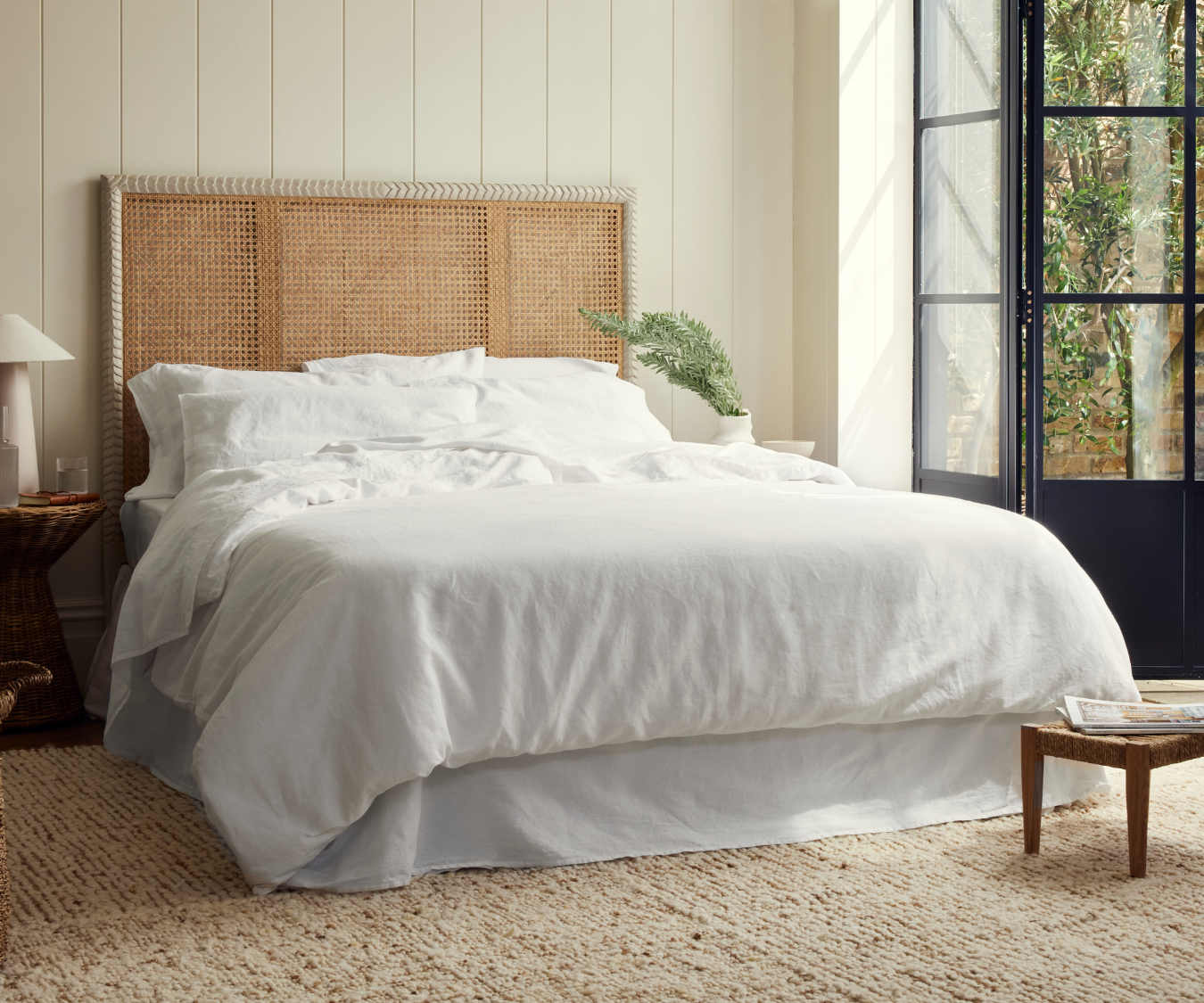 White Linen Blend Duvet Cover