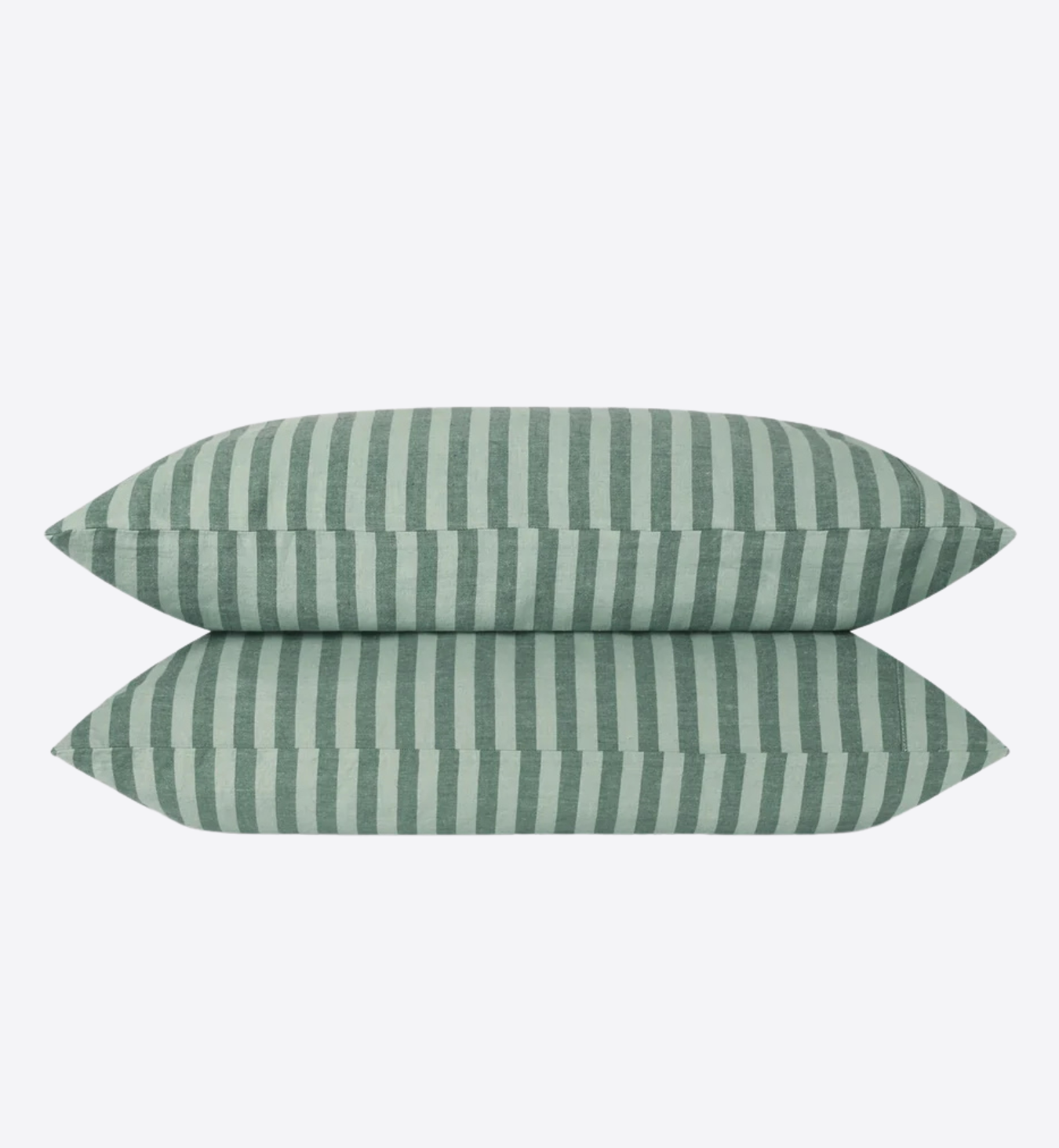 Pine Green Pembroke Stripe Linen Blend Pillowcases (Pair)
