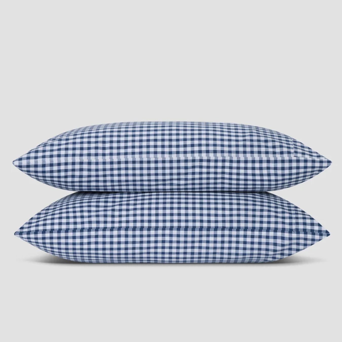 Indigo Small Gingham Cotton Pillowcases (Pair)
