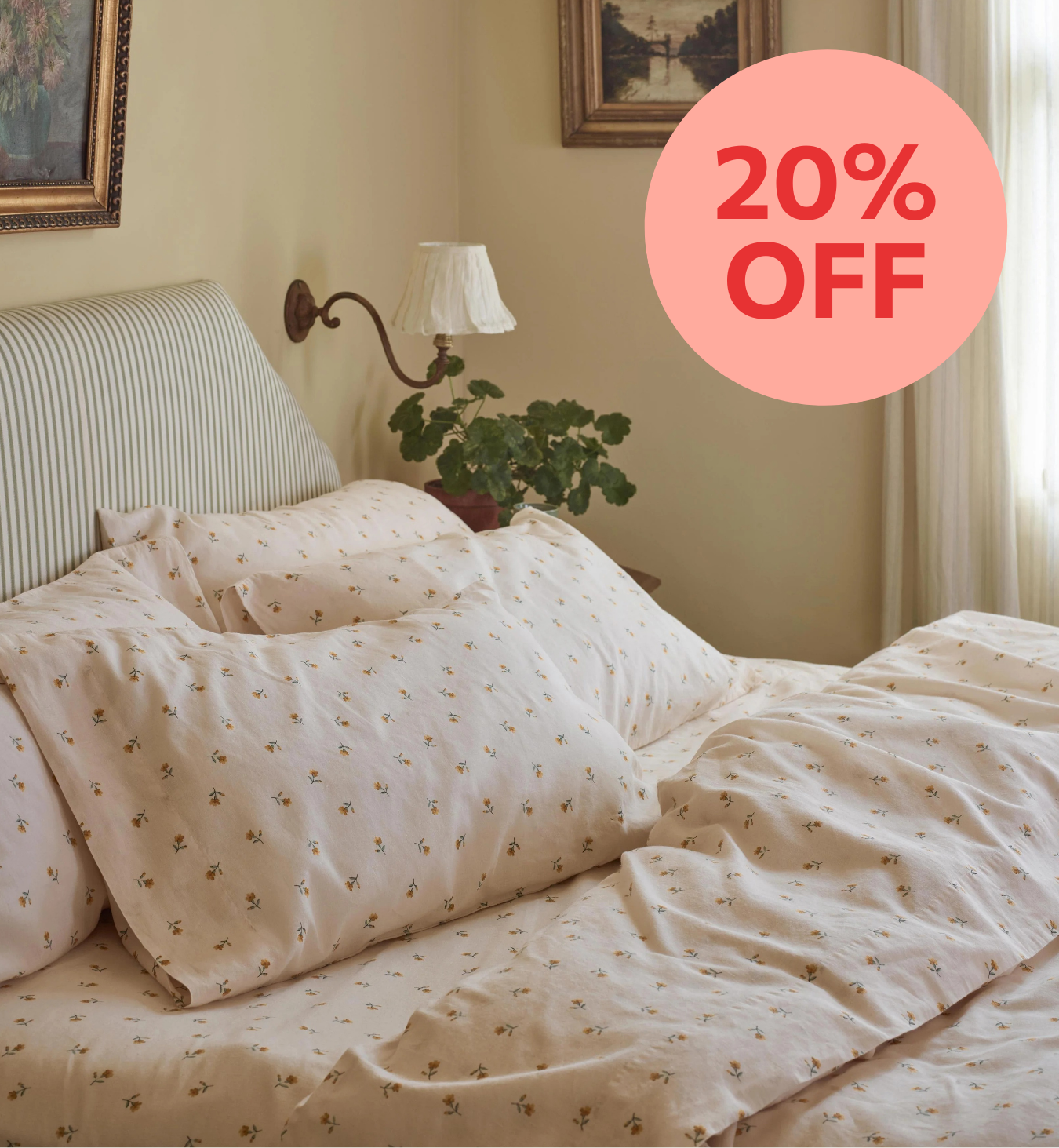 Honey Posy Bud Linen Blend Duvet Cover