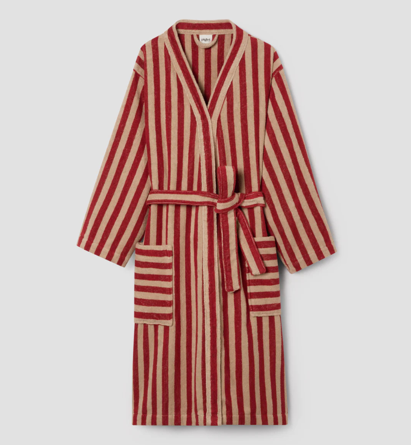 Sandstone Red Pembroke Stripe Cotton Robe