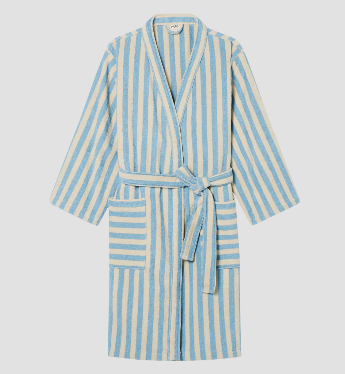 Coastal Blue Pembroke Stripe Cotton Robe