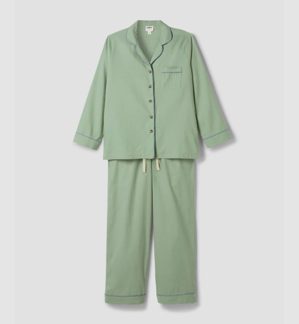 Sage Green Linen Blend Pyjama Trouser Set