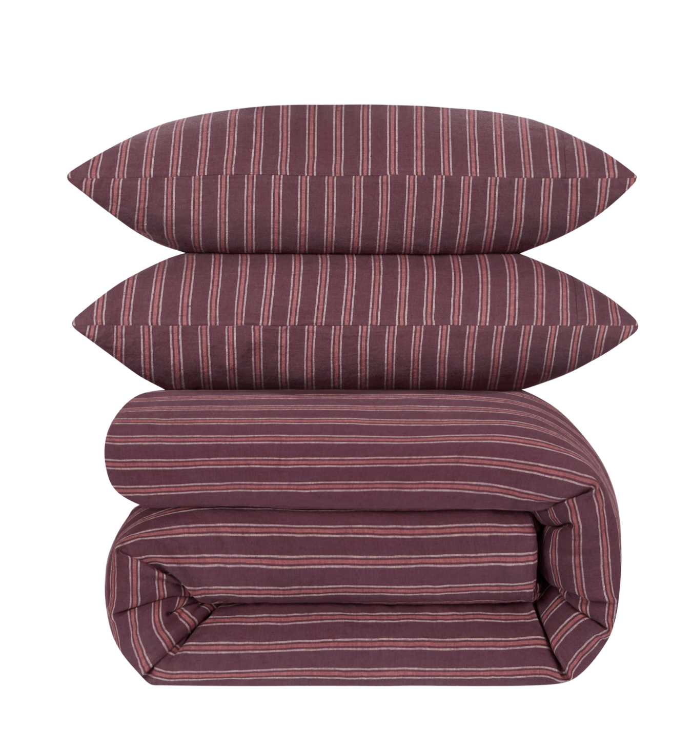 Berry Walderton Stripe 100% Linen Duvet Cover