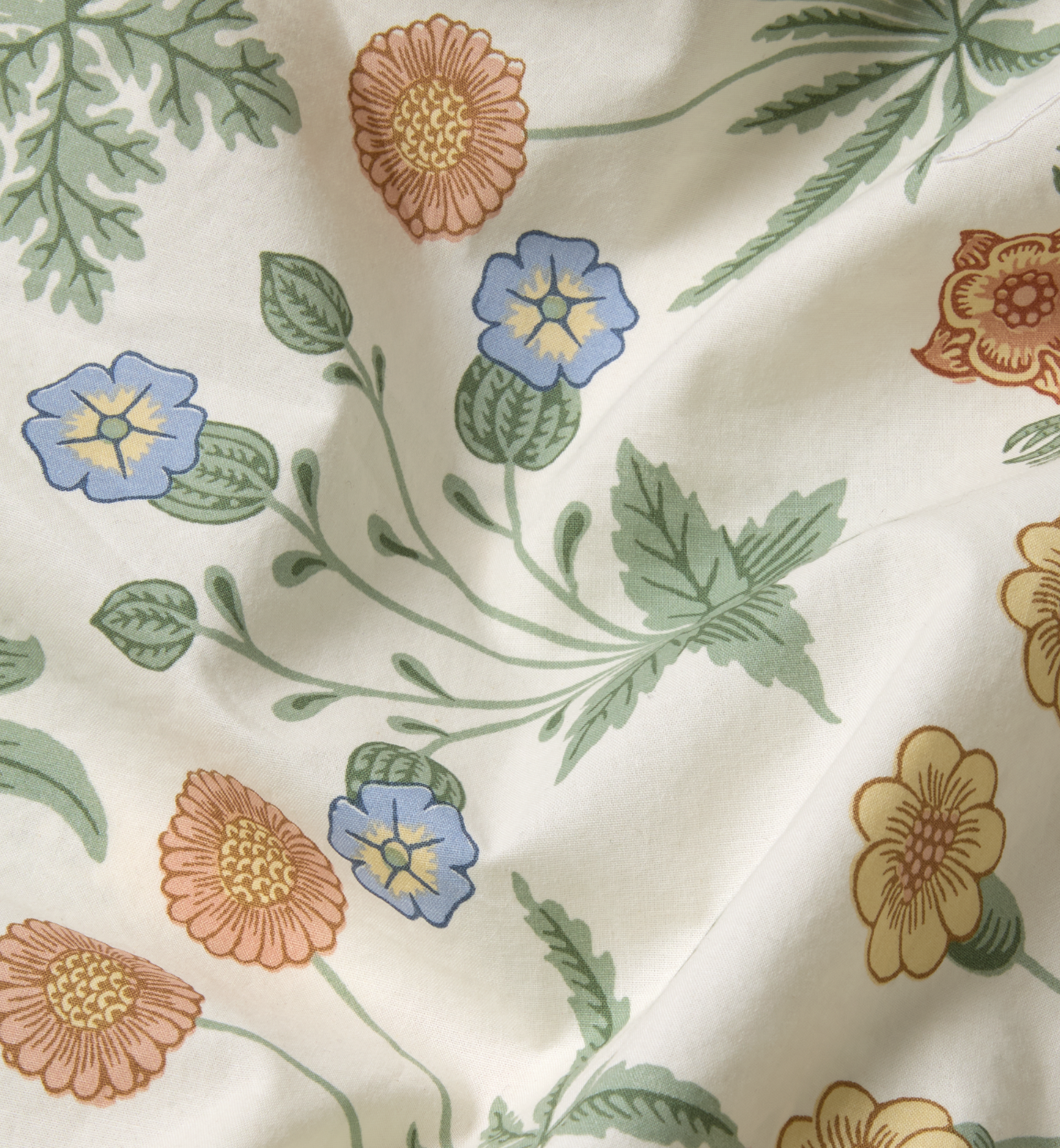 Sage & Mindful Cream Daisy Cotton Duvet Cover