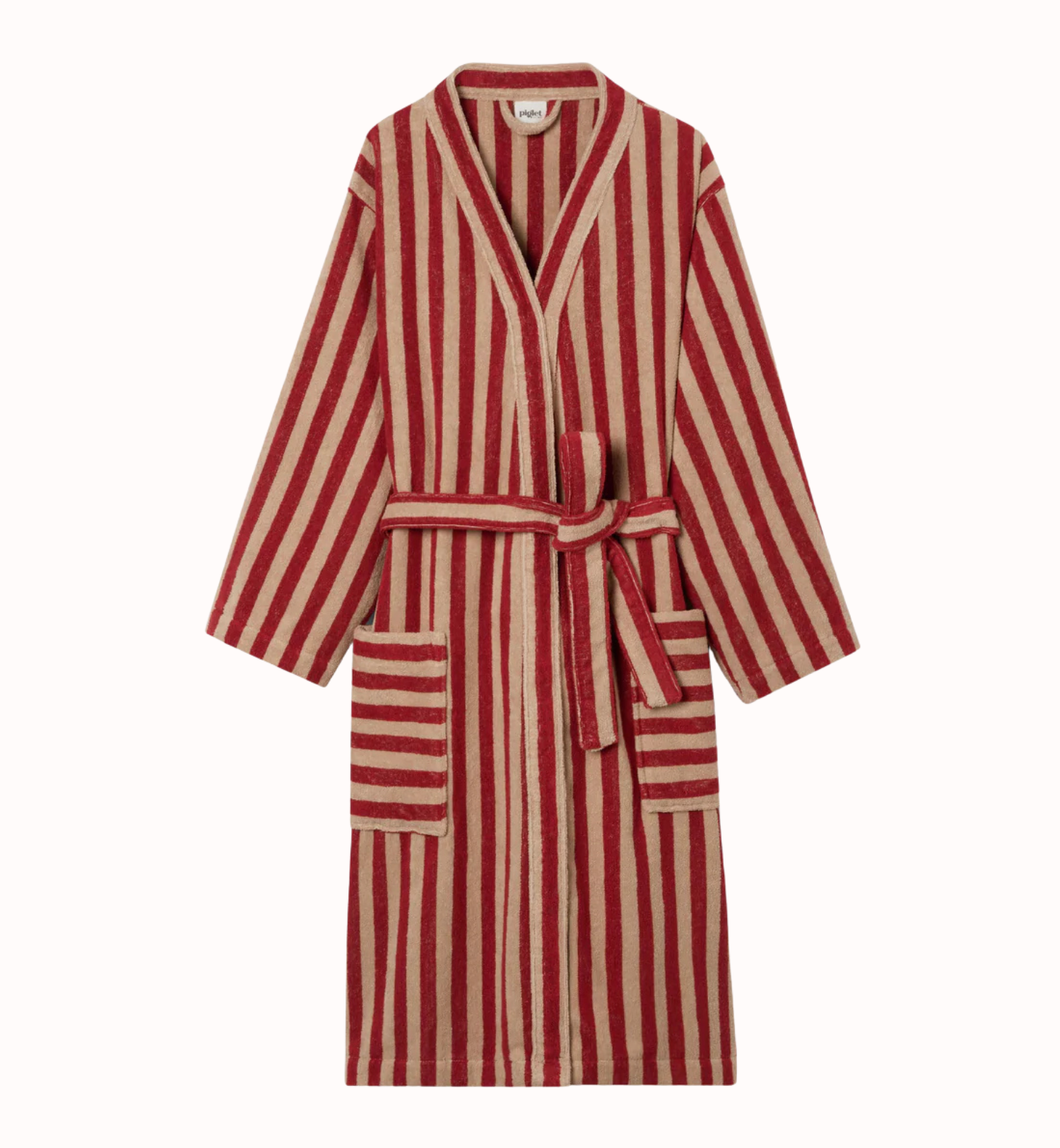 Sandstone Red Pembroke Stripe Cotton Robe