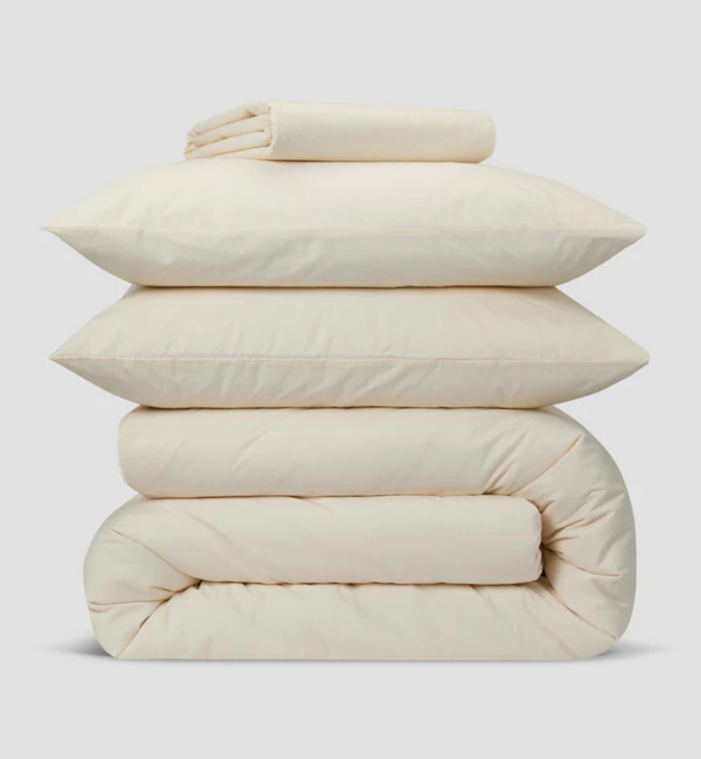 Mindful Cream Washed Cotton Percale Duvet Cover