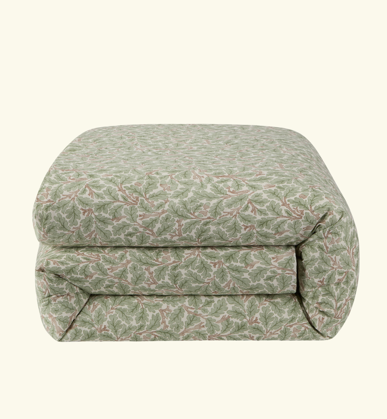 Leafy Arbour Oak Washed Cotton Percale Duvet Cover