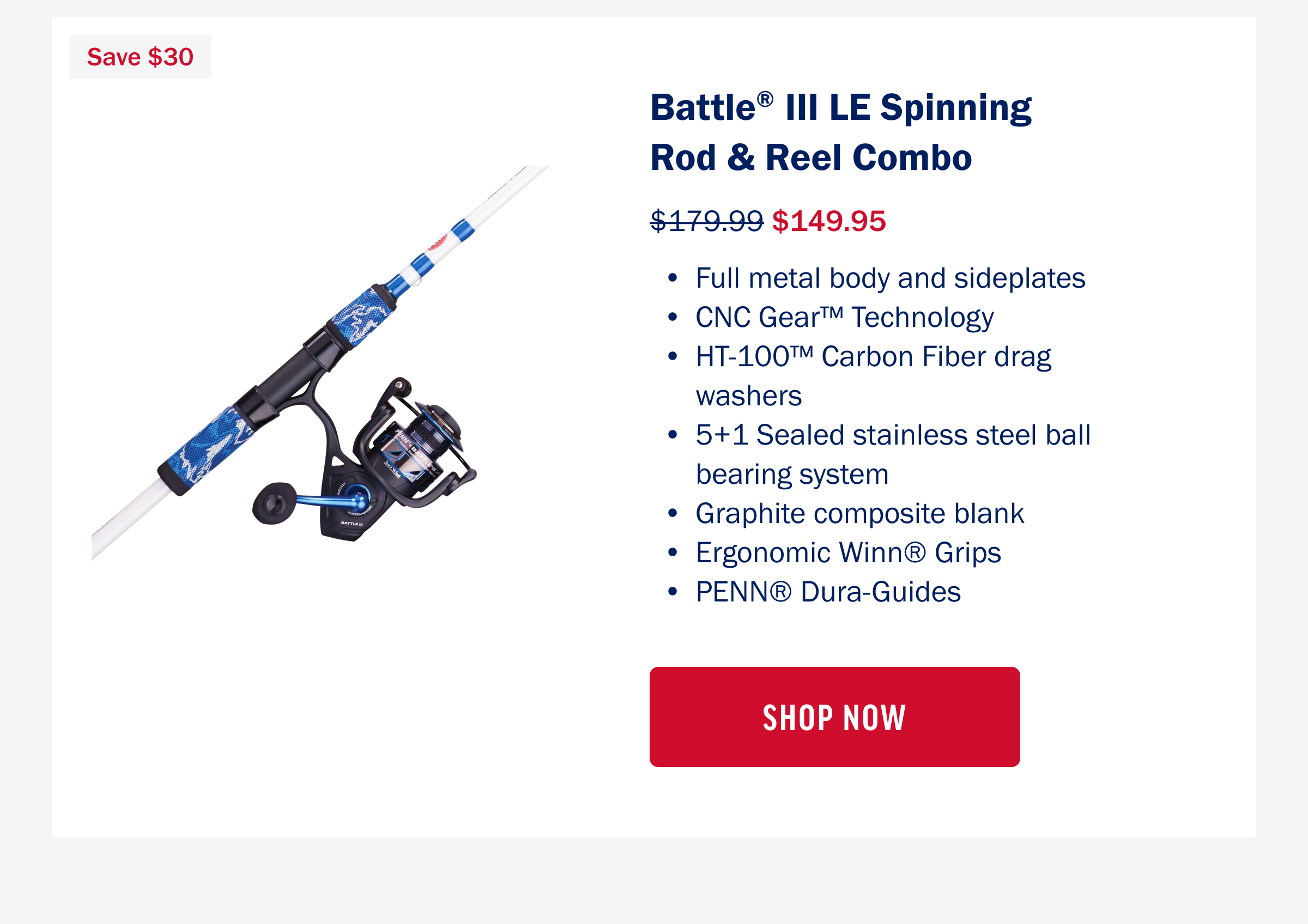 Battle® III LE Spinning Rod & Reel Combo