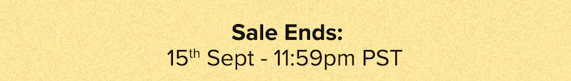 Flash Weekend Sale - Sale Ends: 15th Sept