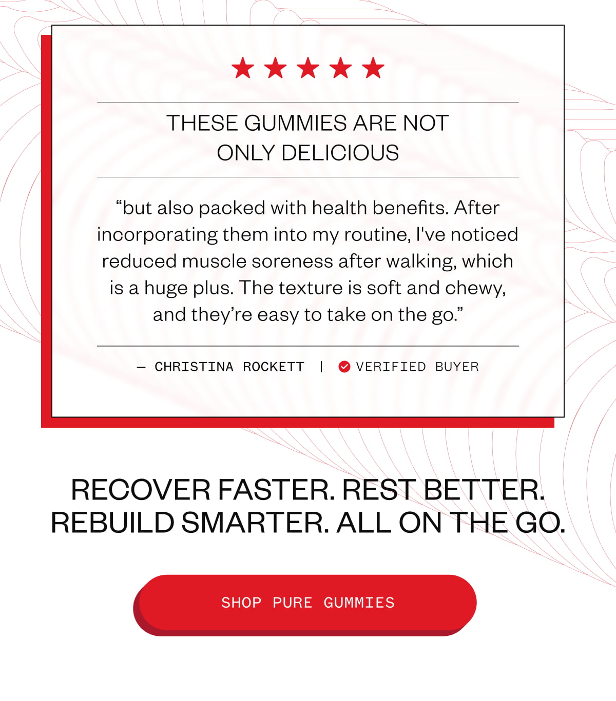 Recover faster. Rest better. Rebuild smarter. All on the go. 