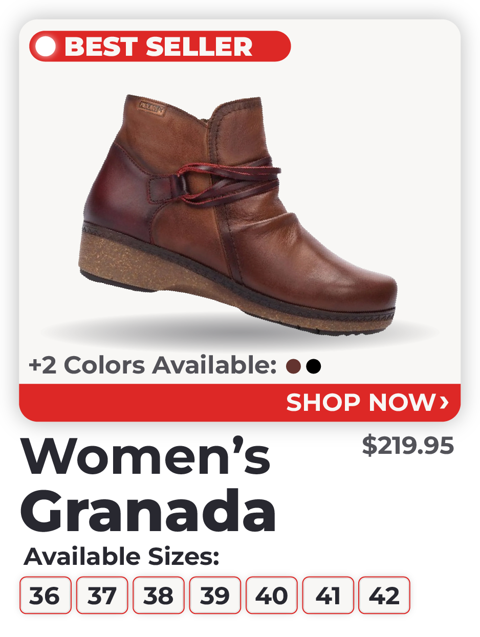Shop Women's Granada | $219.95 | Best Seller | +2 Colors Available | Available Sizes: 36, 37, 38, 39, 40, 41, 42