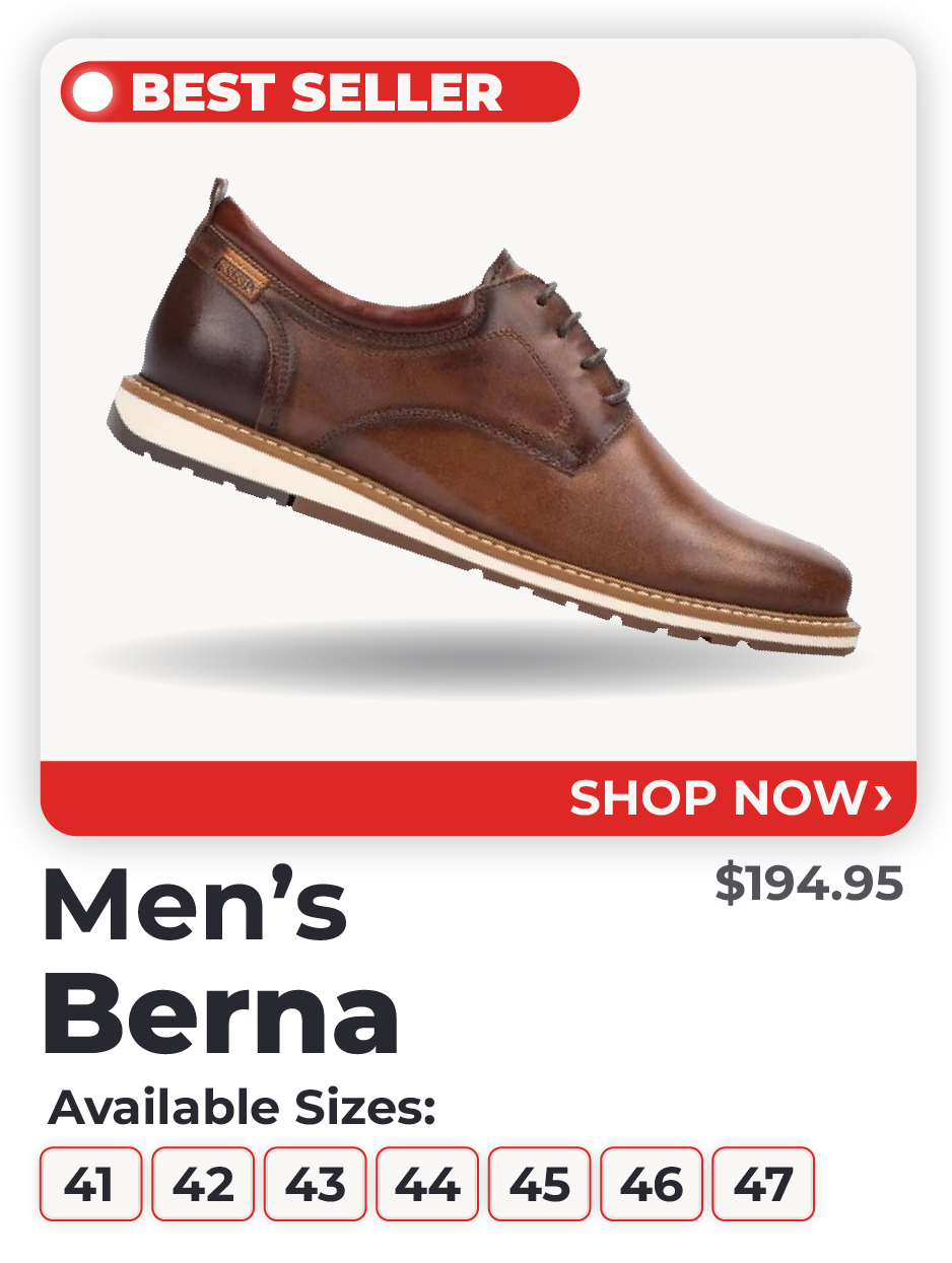 Shop Men's Berna | $194.95 | Best Seller | Available Sizes: 41, 42, 43, 44, 45, 46, 47
