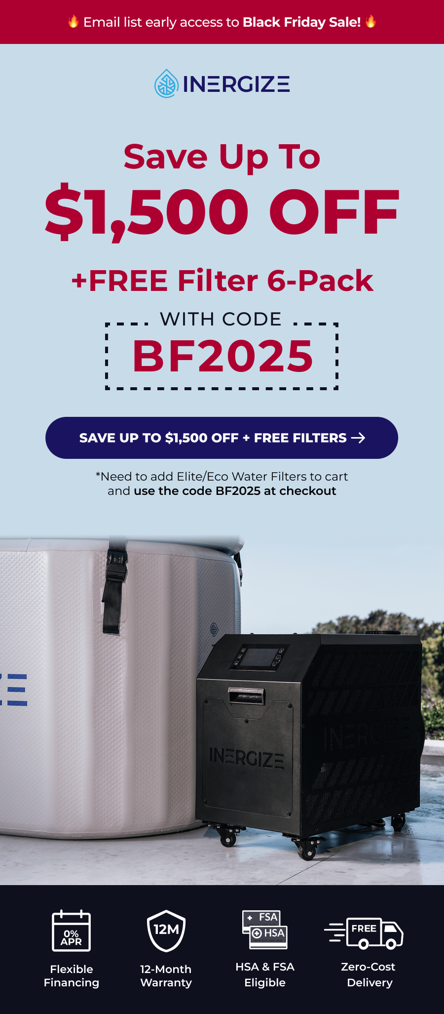 Save up to $1,500 Off + Get a Free filter 6-pack with code BF2025. Need to add Elite/Eco Water filters to cart and use the code BF2025