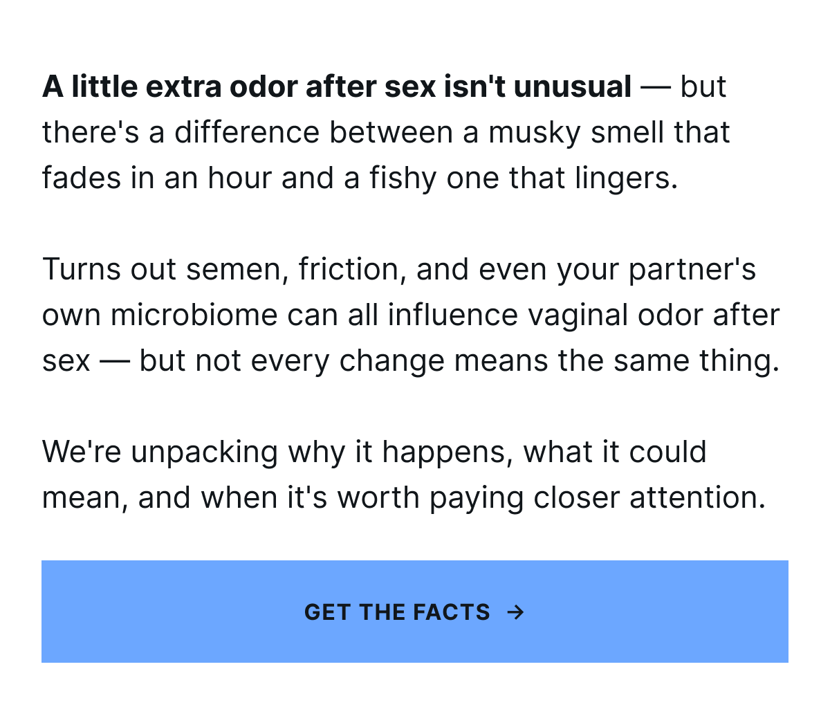 Smelling fishy after sex?