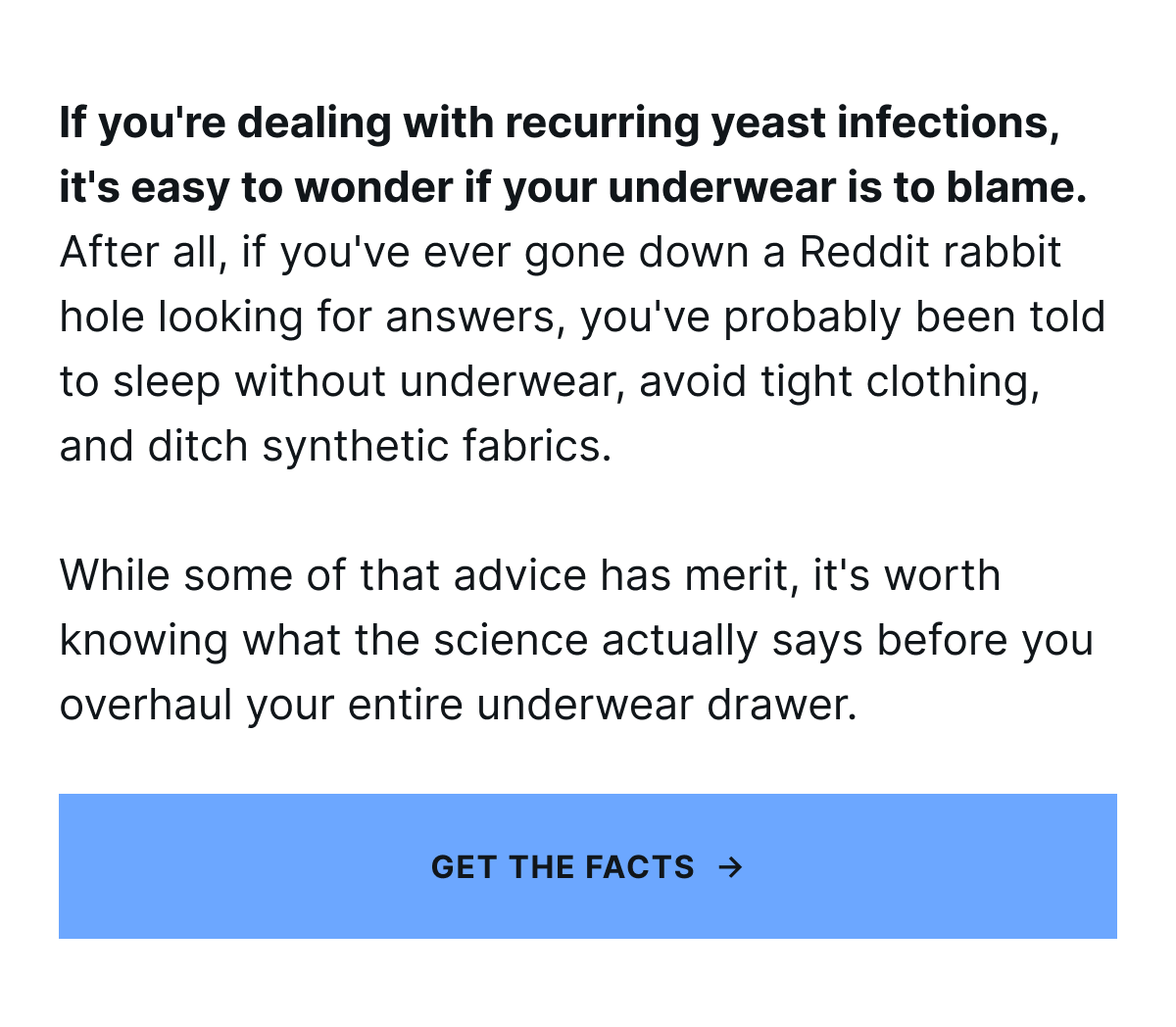 Underwear and Yeast Infections