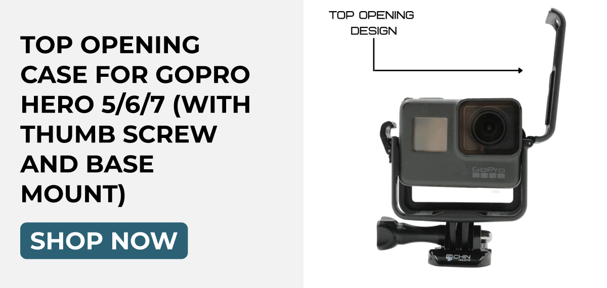 Top opening case for GoPro Hero 5/6/7 (with thumb screw and base mount)