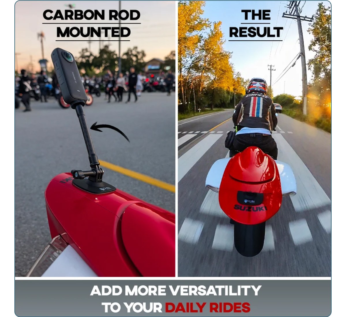 Carbon rod mounted The result add more versatility to your daily rides