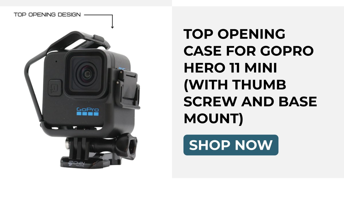 Top opening case for gopro hero 11 mini (with thumb screw and base mount) shop now
