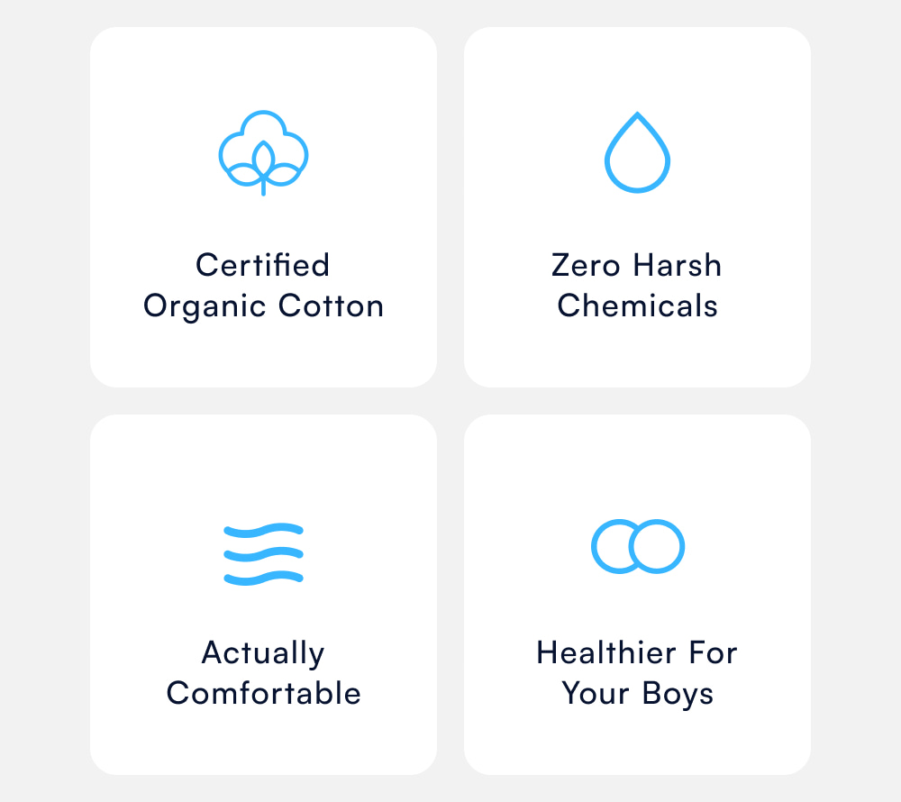 Certified Organic Cotton Zero Harsh Chemicals Actually Comfortable Healthier For Your Boys