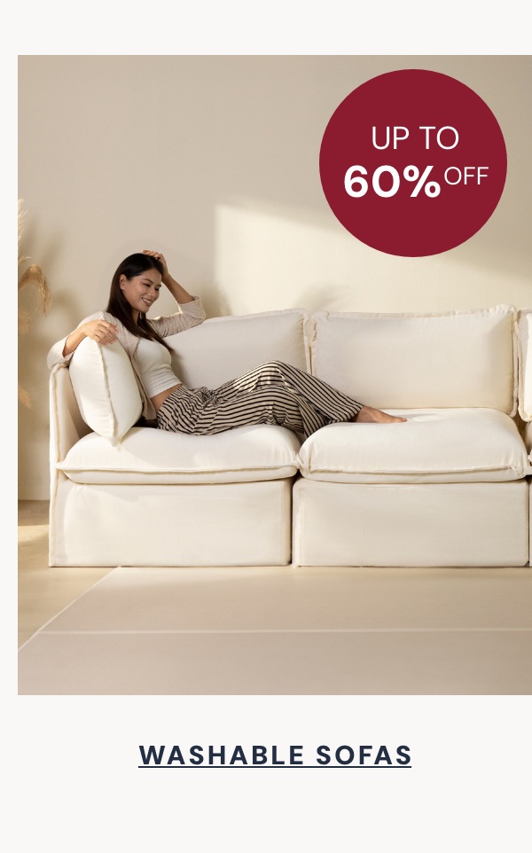 Washable Sofas up to 60% off