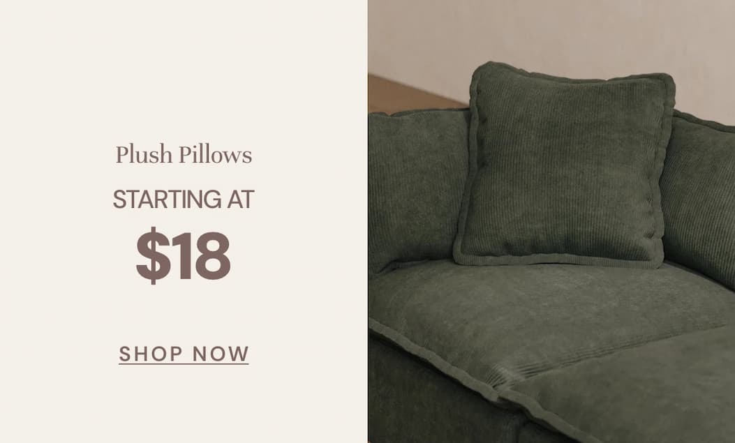 Plush Pillows starting at $18