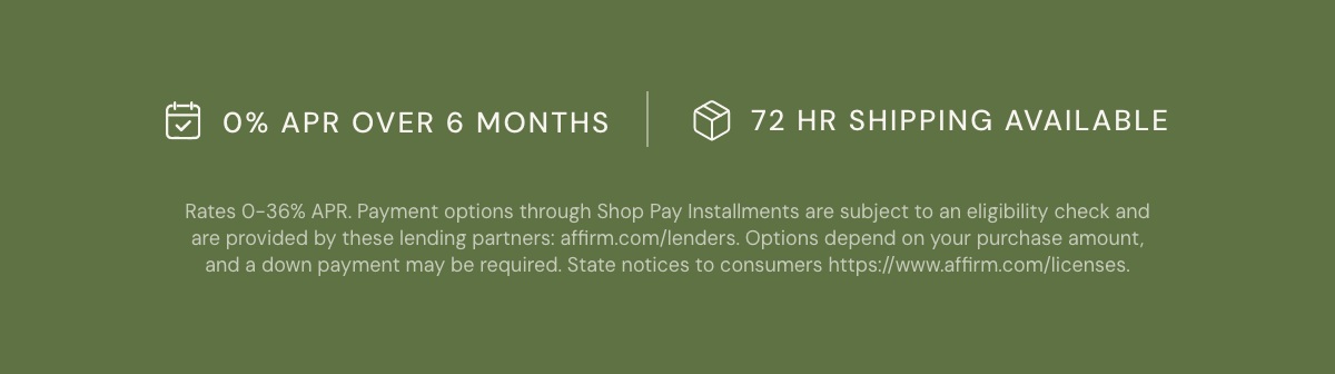 0% APR over 6 months available