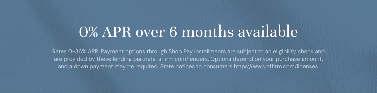 0% APR over 6 months available