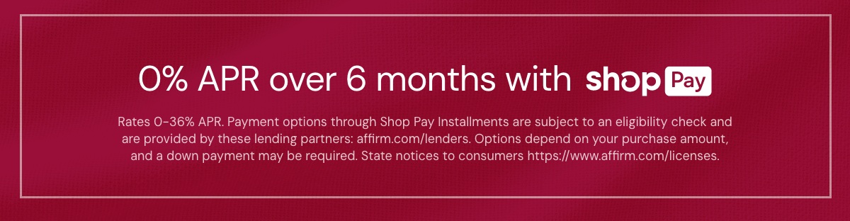 0% APR over 6 months with ShopPay