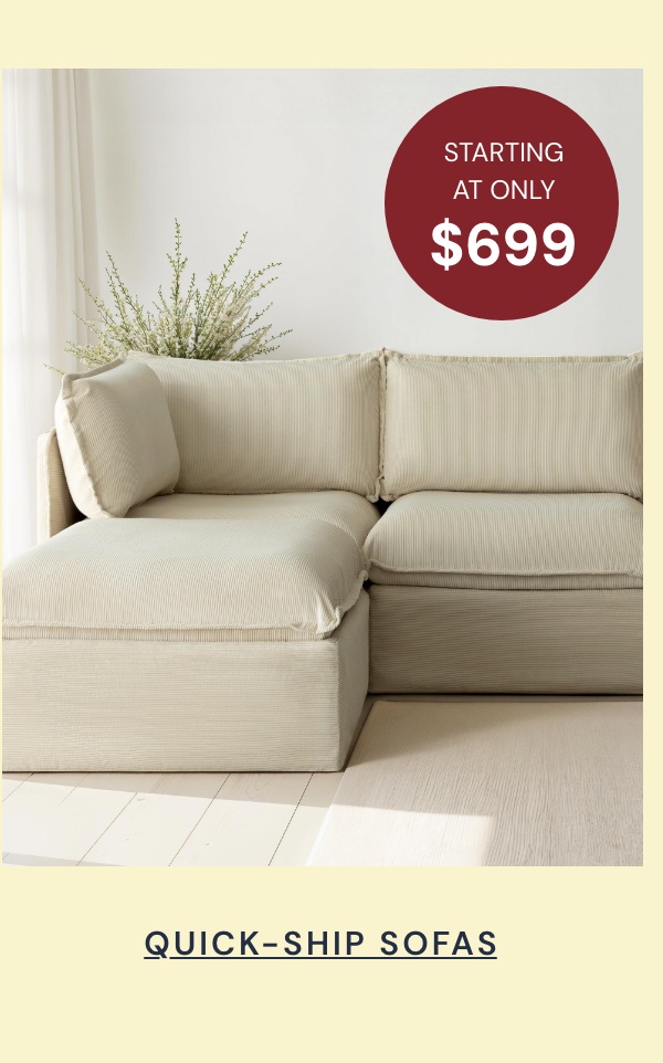 Quick-ship sofas