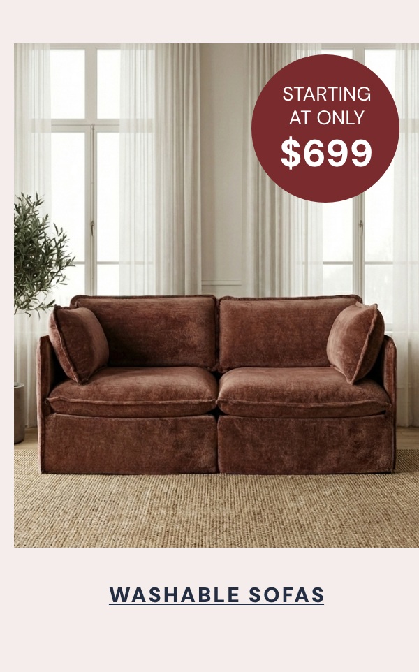 Washable Sofas up to 60% off