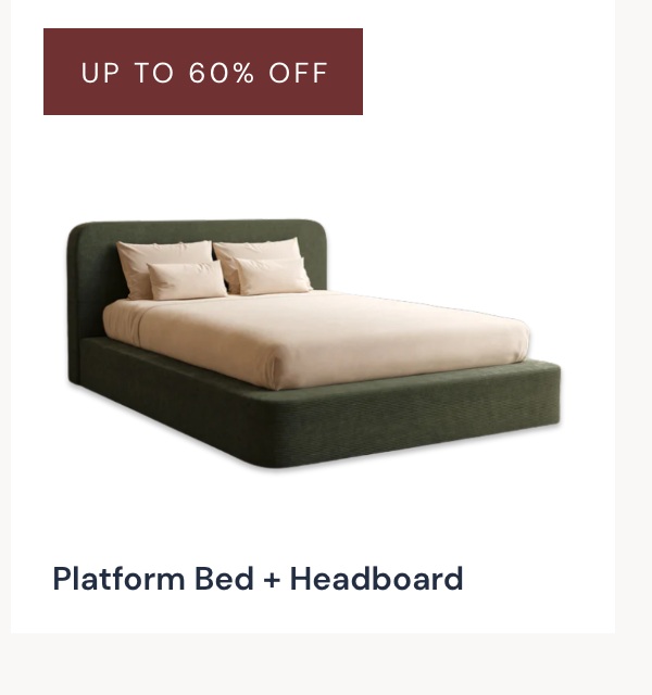 UP TO 60% off Platform Bed + Headboard