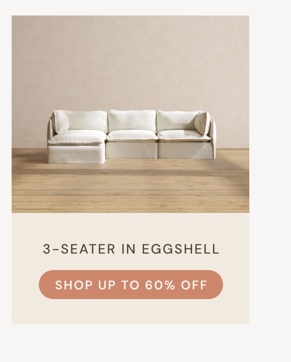 3-Seater in eggshell