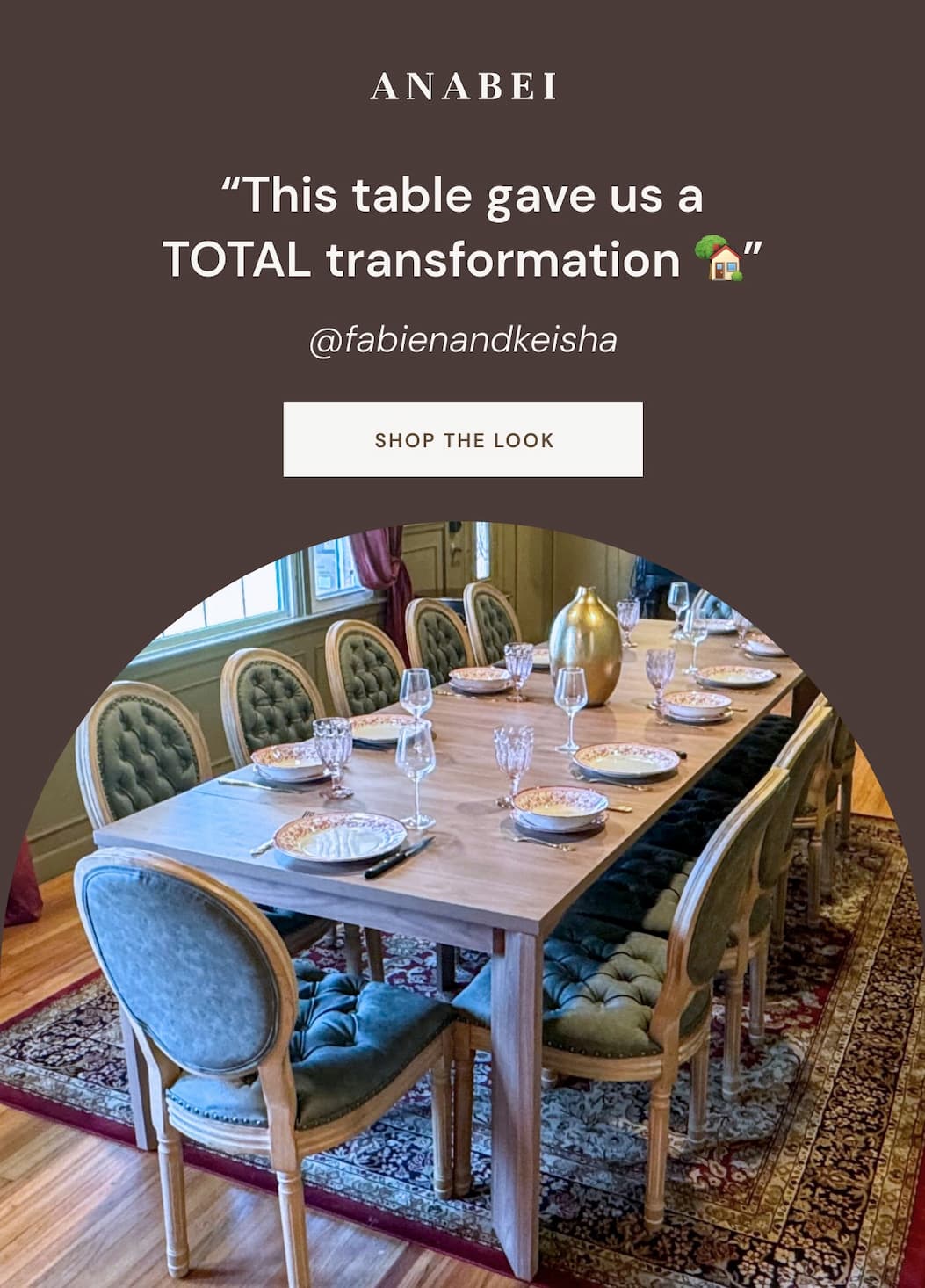 "This table gave us a TOTAL transformation 🏡"