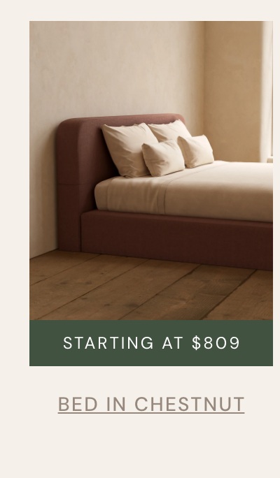 Bed in chestnut: starting at $809