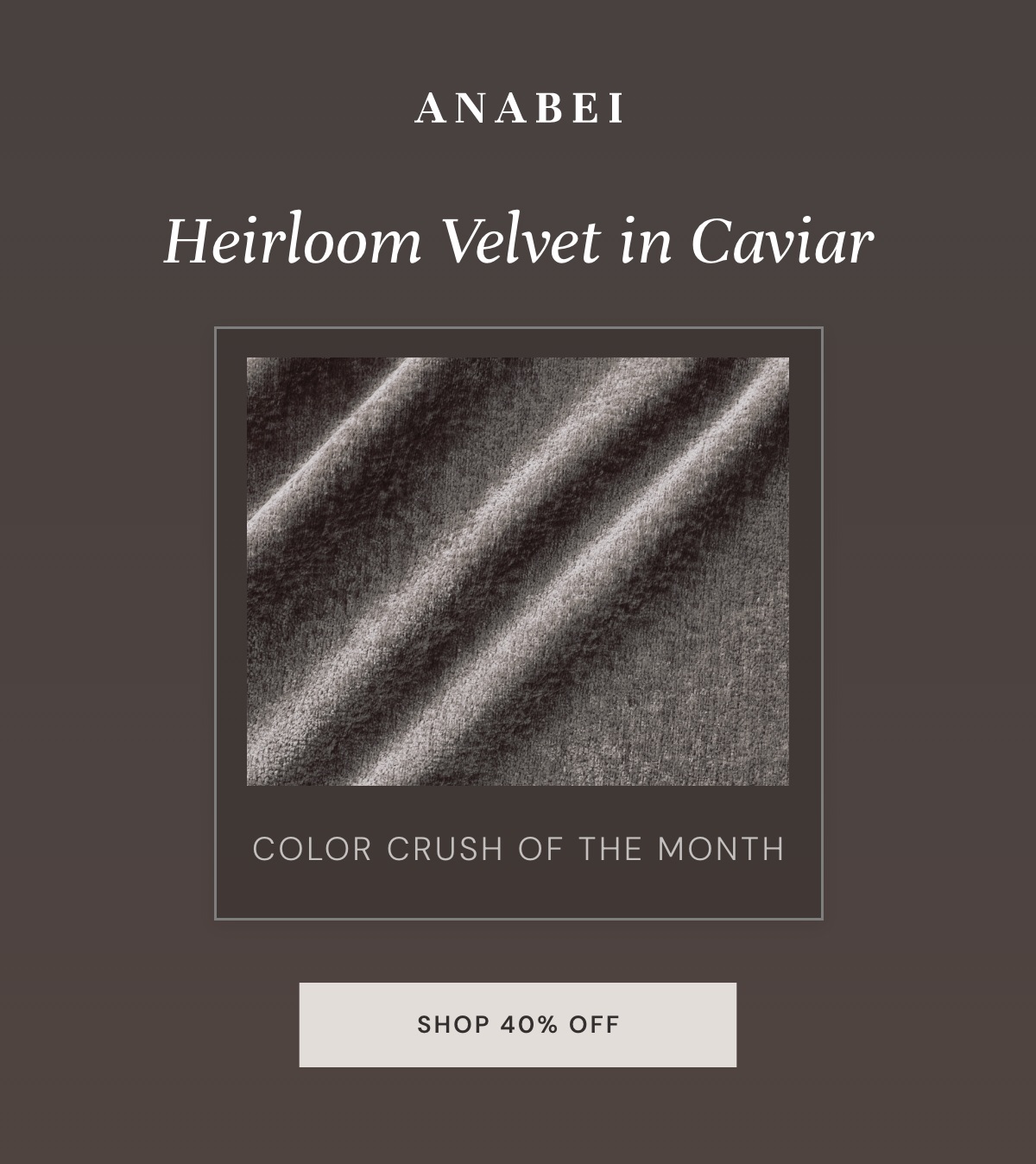 Heirloom Velvet in Caviar