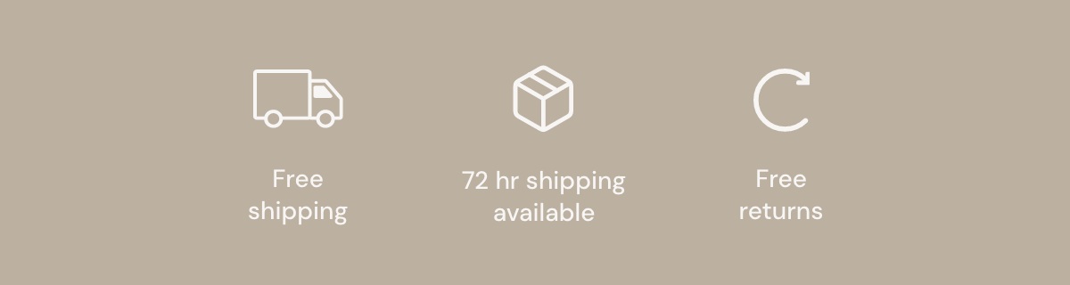 Free Shipping | 72 hr Shipping Available | Free Returns 