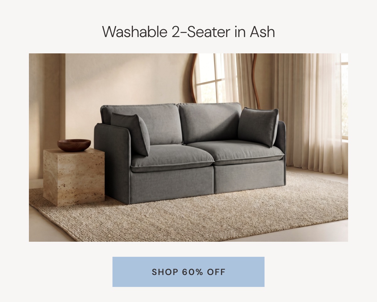 Modular Washable 2-Seater in Ash 