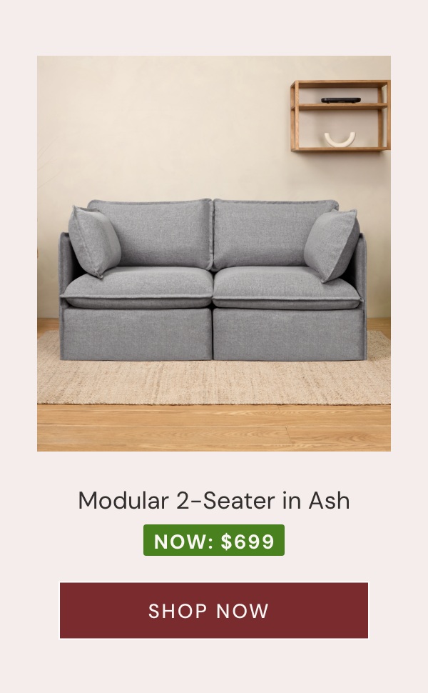 Washable 2-Seater in Ash. Now: $699