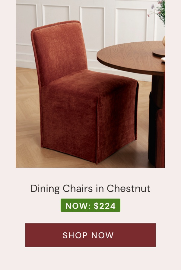 Dining Chairs in Rust. Now $224.