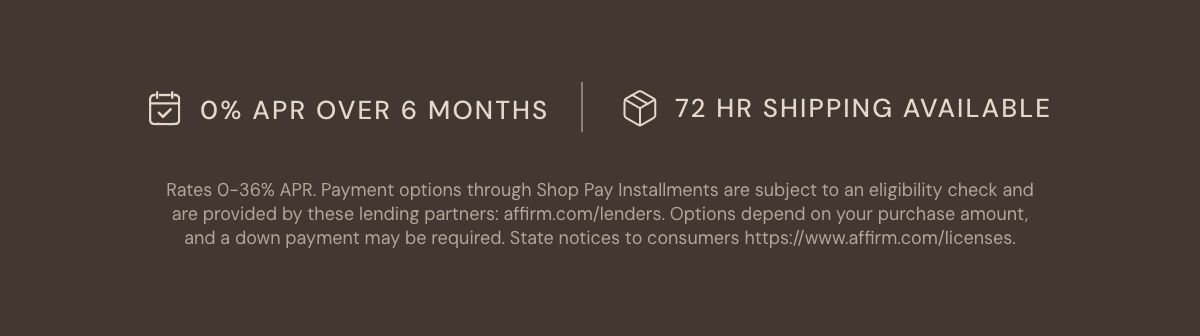 0% APR over 6 months available