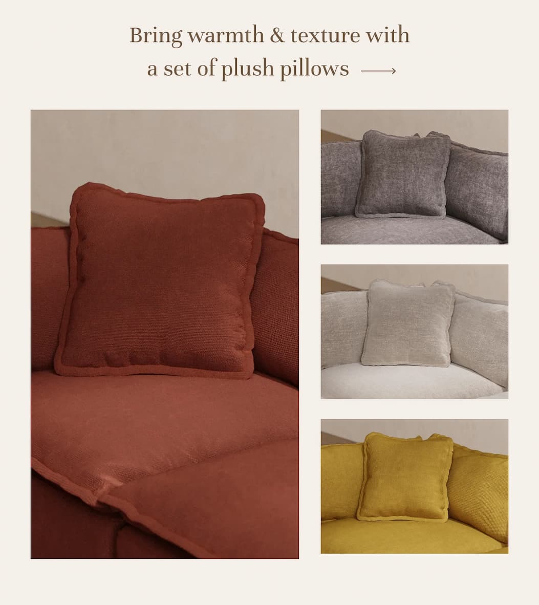 Bring warmth and texture with a set of plush pillows