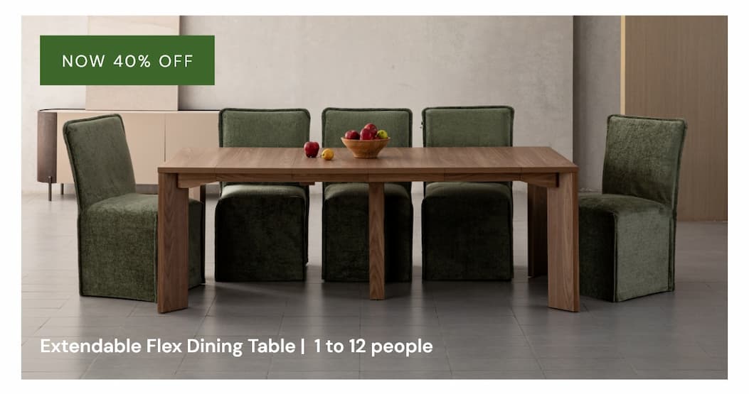 Extendable Flex Dining Table | 1 to 12 people
