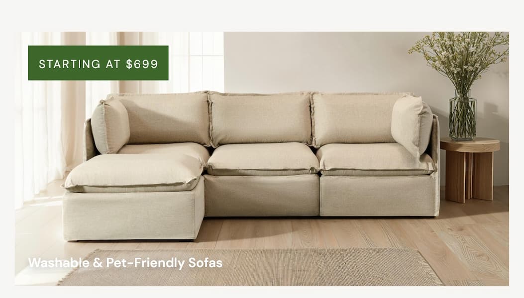 Washable & Pet-Friendly Sofas - Starting at $699