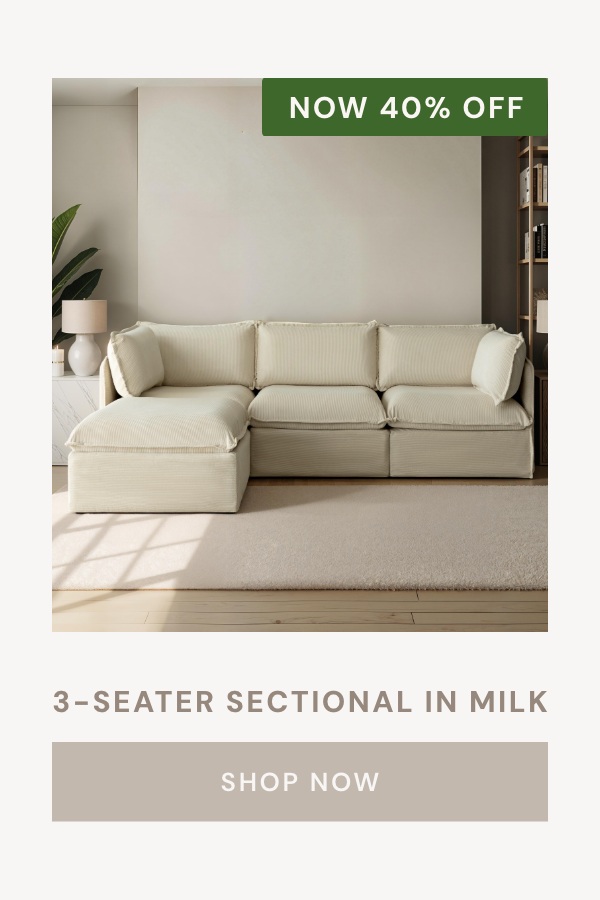 3-Seater sectional in Milk