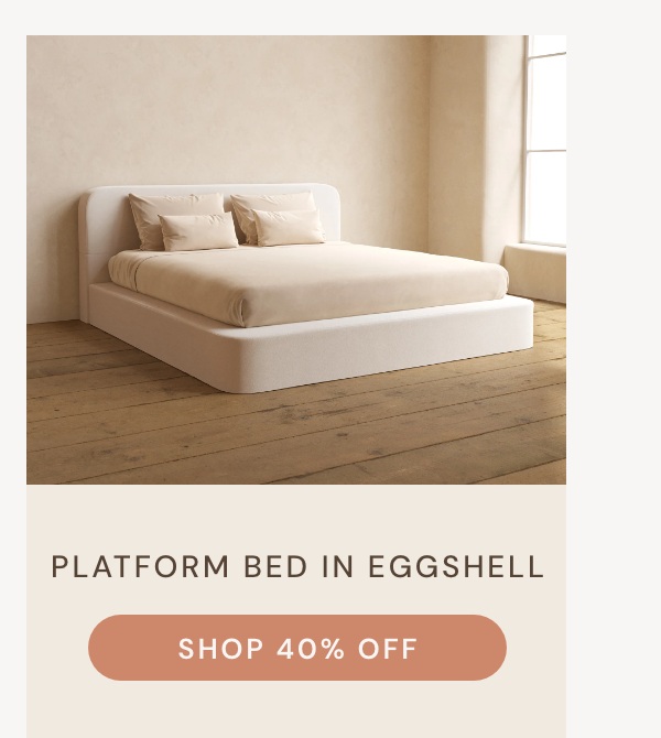 Platform Bed in Eggshell